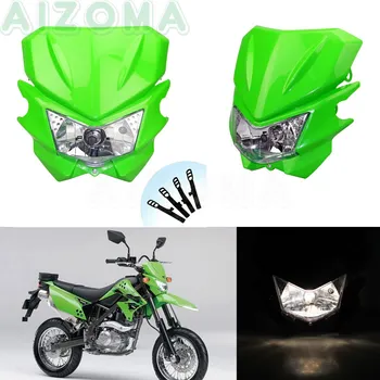 Verde Super Motociclete Far 12v 35w Motocross Lampă de Cap Universal Pentru Kawasaki KX KLX KSR KLR KLE ZZR KDX 250 450 650