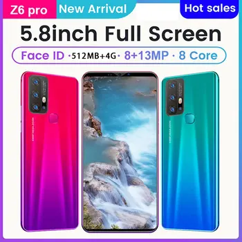 Z6 Pro Smartphone 5.8 Inch Ecran Smartphone 512M+4G Smartphone Android 3D de Sticlă Placat cu Capac Spate Negru