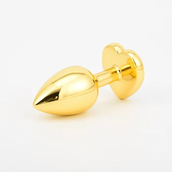 Inima de aur în Formă de Metal Anal Plug Jucarii Sexuale Inoxidabil Touch Netedă din Oțel Dop de Fund cu Bijuterii de Cristal Anal Trainer Pentru Femei