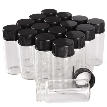 100buc 10 ml Flacoane de Sticla cu Capace din Plastic Negru 22*50mm Spice Borcane de Sticla de Parfum Meșteșugurilor de Artă