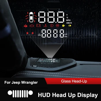 QHCP Masina Head Up Display HD Proiector Ecran HUD Depășirea vitezei de Alertă de Alarmă Detector Ascunse Multifuncțional Pentru Jeep Wrangler JL 18 19