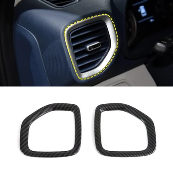 Auto-Styling Accesorii ABS Fibra de Carbon Partea din Față de Evacuare a Aerului de Aerisire Autocolant Decorat Ornamente Pentru Hyundai Loc 2019 2020