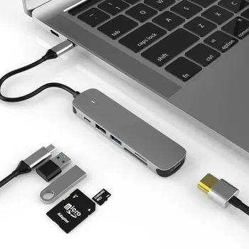 Tip C Docking Station Telefon Mobil USB-C la 4K HDMI, VGA, RJ45 PD TF Hub USB pentru Macbook Pro HP DELL Suprafață Lenovo Samsung