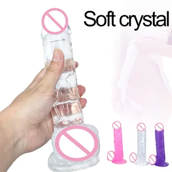 Ventuza vibrator jelly mare penis realist falus jucarii sexuale pentru femei penis penis artificial femei masturbare adult sex erotic produse