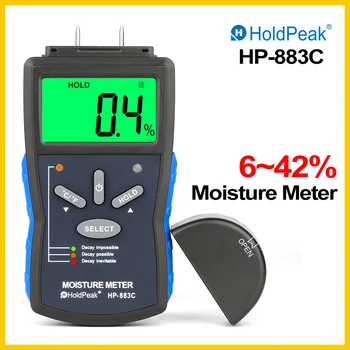 HoldPeak Umiditate Metru Digital Lemn/Constructii Metru De Umiditate 6-42% Tester Higrometru Din Lemn Umed Dispozitiv De Măsurare A Umidității