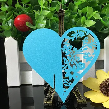 50pcs Inima cu Laser Tăiat Sticlă Carte de Hârtie Cupa Card de Masa Carte de Nume de Copil de Dus Pentru Petrecerea de Nunta de Decorare Ziua de nastere Favoarea Consumabile