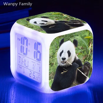 Panda LED Ceas Deșteptător 7 Culoare Flash Ceas Digital Multifunctional Sensibil la Atingere Ceas Electronic pentru Copii Cadouri de Vacanță