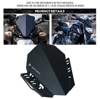 Motocicleta Parbriz Pentru YAMAHA MT07 MT-07 FZ-07 2018 2019 Motocicleta Deflector de Vânt Parbriz Aluminiu