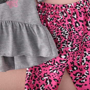Copii Fete Copii Cat Imprimate T-shirt, Blaturi Rochie+Leopard Pantaloni 2 BUC Set Haine 2016