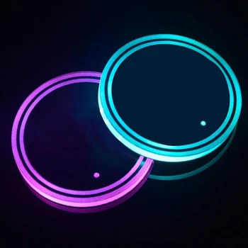 LED Universal Car Holder RGB Lumina Mat Pad Bea Coaster Decoratiuni Interioare Auto Decor DIY Accesorii Coafura