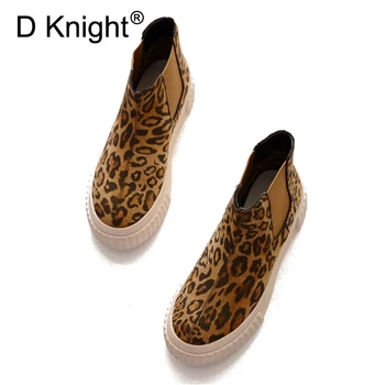 Leopard Chelsea Cizme Pentru Femei Marca Plus Dimensiune Toamna Iarna Glezna Cizme De Moda Doamnelor Pantofi Casual Manual Adidasi Cizme Femei