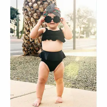 CANIS Copilul copil Fete Zburli Sling Moda Minunat Costume de baie Arcul Bikini de costume de Baie Costum de baie