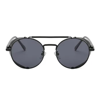 Retro de Metal Rotund ochelari de Soare Steampunk Bărbați Femei Brand Designer de Ochelari Oculos De Sol Nuante de Protecție UV