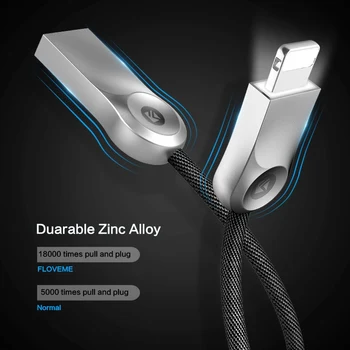 FLOVEME Cablu USB Pentru iPhone X 8 7 LED-uri Plus Adaptor USB Cabluri de Date 2.4 O Încărcare Rapidă Încărcător Pentru Dispozitive Apple Cablu