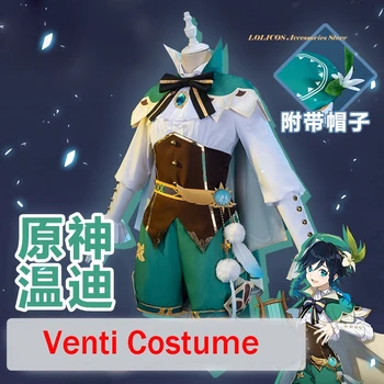 Joc Anime Genshin Impact Venti Cosplay Costum Rochie De Petrecere Cu Peruca Pălărie Uniformă Costum Adult Femei Carnaval De Halloween Set Complet