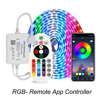 RGB LED Strip 220V impermeabil Telefon Bluetooth control de la Distanță APP Estompat LED Lumina Benzi cu 60 led-uri/m 5050 panglica ledstrip bandă