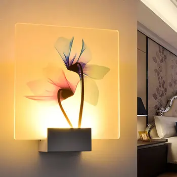 Simplu Living Lampa Decor Hotel Lampa Libelula Floare De Lotus Tipărite De Perete De Lumină Albă/ Albă Caldă