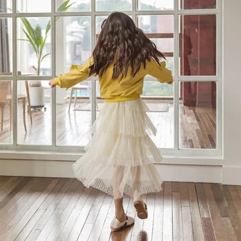 Copil Haine de Fata cu Buline Fete Roz fusta de Balet de Fuste + Jachete Două Piese Set Haine Copii Toamna Haine pentru Adolescente 4-14Y