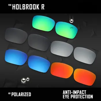 OOWLIT 5 Perechi de ochelari de Soare Polarizat Lentile de Înlocuire pentru Oakley Holbrook R OO9377-Negru & Argintiu& Albastru &Rosu & Verde Smarald