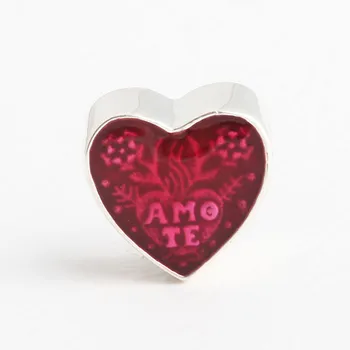 Cadou de Ziua îndrăgostiților Email Roz latină Dragoste Inima Margele pentru Bijuterii DIY se Potrivesc 3mm Farmece 92 5 Original