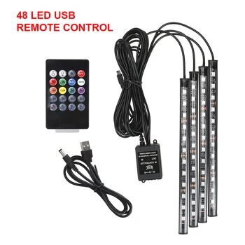 LEEPEE 24/36/48 CONDUS de la Distanță/Voice Control cu LED-uri Picior Masina Lumina de Decorare Auto Atmosfera Lampă Lampă Ambientală