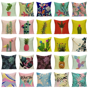 Botanică perna lenjerie perne canapea acasă decor plin de culoare Personalizate pernă acoperă cactus coussin în aer liber perne Dropshipping