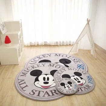 Disney Gri Mickey Mouse Covor Copii Copii Crawling Mat Decor Dormitor Covor Rotund Interior de Memorie Bumbac Revenire Lentă Saltea cadou