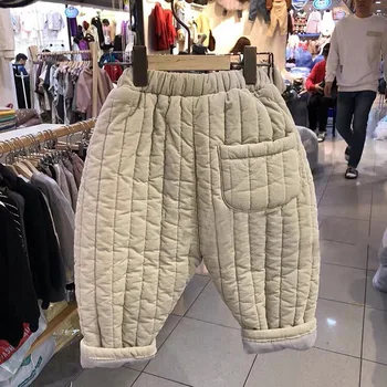 2019 iarnă de îmbrăcăminte pentru copii coreean iarna băiat și fete witner pantaloni retro căptușit pantaloni din bumbac pantaloni casual pantaloni de bumbac