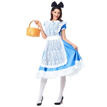 Umorden Fantasia Elite țara Minunilor Alice Costum Lolita Menajera Cosplay pentru Femei Fete Adolescente Halloween Purim Rochie Fancy Funda Mare