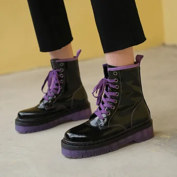 FEDONAS Moda Culori Amestecate Platforma Cizme Femei din Piele de Iarnă 2020 Iarna New Sosire Pantofi Club de Noapte Pantofi de Femeie