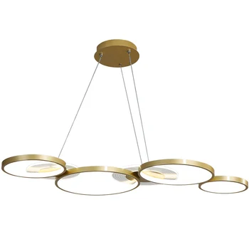 Aur negru de la Distanță a intensității luminoase cu Led-uri Moderne de iluminat Candelabru din Aluminiu, 90-265V Suspensie Lampa pentru Sufragerie Floare Pandantiv agățat