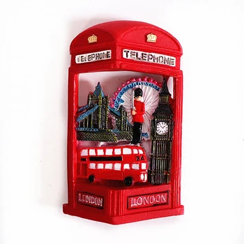 Creative Frigider Lumea Londra Suveniruri Turistice Urs Cabina de Telefon de Autobuz Clădire punct de Reper 3D Magnet de Frigider Decorare Autocolant
