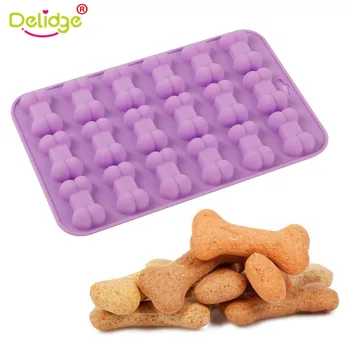 Delidge 1 buc 18 Găuri Mini Oase de Câine Forma de Tort Mucegai Silicon DIY Icecube Ciocolata Sapun Matrite de Patiserie de Copt Cookie Instrumente