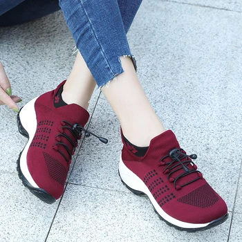 Femei de Moda Plat Platforma Adidasi pentru Femei ochiurilor de Plasă Respirabil Pantofi de Mers pe jos Doamnelor Dantela pentru Șosete Adidas