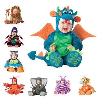 New Sosire Înaltă Calitate pentru Copii Băieți Fete de Halloween Costum de Dinozaur Romper Îmbrăcăminte pentru Copii Set Toddler Co-splay Triceratops