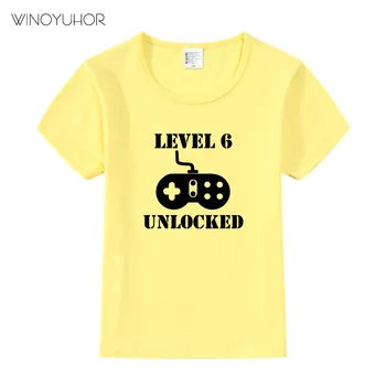 Nivelul 6 Deblocat Jocuri Video Copii Băieți Fete tricou Casual de Vara cu Maneci Scurte Topuri Amuzant Cadou Tricou Copii