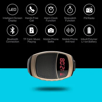 B90 Ceasuri Inteligente Bluetooth Speaker Cronometru Ceas Deșteptător Sport Muzica Watch Hands-free FM Radio Auto-timer de Alarmă Anti-Pierdut
