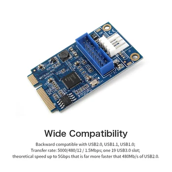 MINI PCI-E-USB3.0 Adaptor de Card Mini PCIE pentru 20Pin/19Pin Card de Expansiune