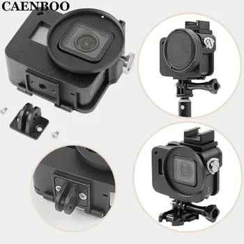 CAENBOO Sport Caz Pentru GoPro Hero 5/6/7 Negru 2018 Carcasă+Obiectiv 52mm Filtru Capac Go Pro Hero5 6 Greu Metalice Capac de Protecție