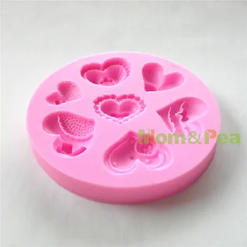 Mama&Mazare 0601 Livrare Gratuita Inima în Formă de Mucegai Silicon Decorare Tort Fondant Tort 3D Mucegai