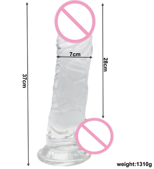 HOWOSEX 37*7CM Cristal Jeleu Mare Vibrator Realist din PVC cu Penisul Femei Artificiale Gigant Timp ventuza Anal Dildo Penis Pula