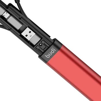 Roșu BUDI Multi-funcția Smart Adaptorul de Card de Stocare de Date Cutie Depozitare Cablu Pentru Xiaomi Cititor USB TF Profitabilă Multi-Cablu