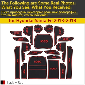 Anti-Alunecare de Cauciuc, Cupa de Perna Ușa Groove Mat pentru Hyundai Santa Fe DM Maxcruz Grand SantaFe ix45 2013~2018 2017 Accesorii