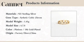 Autentic Argint 925 AAAAA Zircon Inele Gol plin de grație Farmec Delicat Inele Pentru Femei Bijuterii de Nunta anillos W5