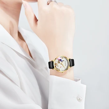 MINIFOCUS Moda Casual Femei Ceasuri Waterproof, Curea de Piele Neagra Reloj Mujer Brand de Lux Doamnelor Cuarț Ceas Montre Femme