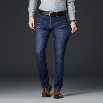 2019 Toamna Iarna Noi Barbati Jeans Albastru Clasic Stil Business Casual Elastic Slim Fit Bumbac Pantaloni Brand Masculin Pantaloni