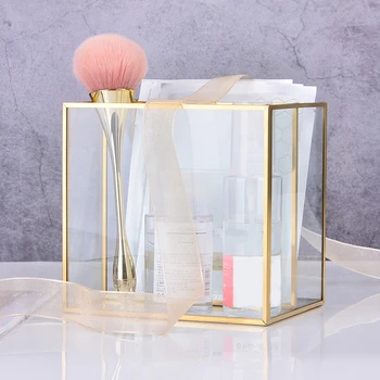 Aur Nordic Grila De Sticlă Clapeta Rezervorului De Depozitare Cutie De Lux Cosmetice Moderne Cutie De Depozitare Container Micro-Peisaj Cu Flori Room B