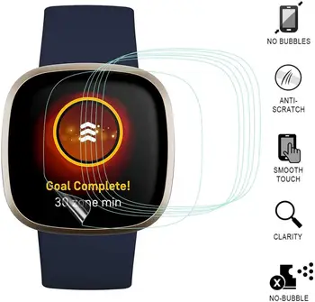 6pcs Folie de Protectie pentru Fitbit-Versa 3/Fitbit Sens/Versa2 Smartwatch HD Clare Flexibil TPU Screen Protector Anti-Bule de Paza