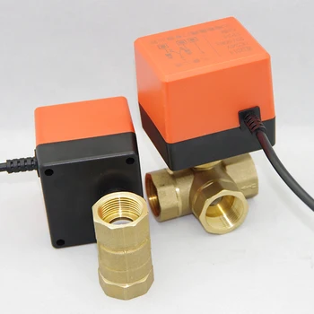 DN15 / 20/25 3-way motorizate ventil cu bilă trei-modul electric de control două-mod de AC 220V LSD instrument plubing disc brass ball valve