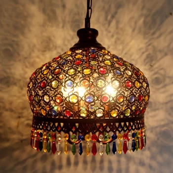 Design lampa de iluminat pandantiv cristal de Boemia Retro droplight Fier handmade pandantiv lumini pentru restaurante agățat lumini dormitor